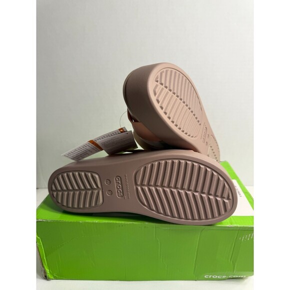 CROCS Women's Pink and Brown Platform Mules - Picture 4 of 8